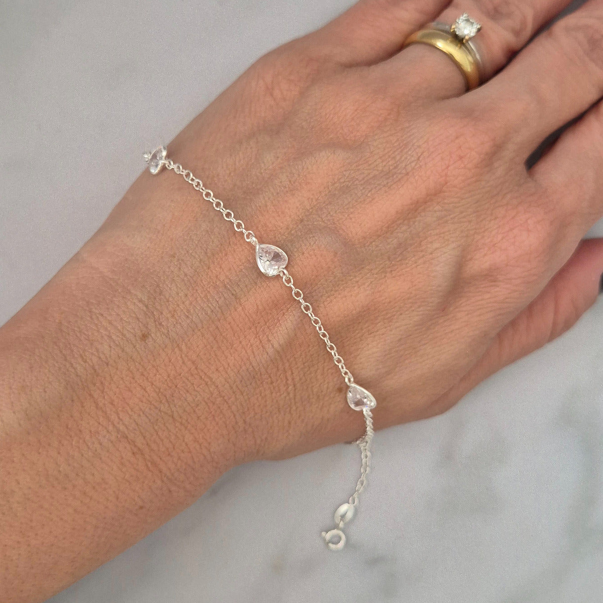 Pulseira Prata 925 Legítima Coração Zircônias Feminina