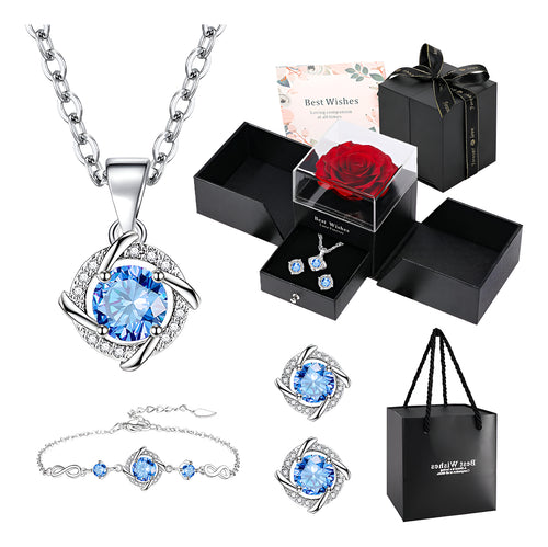 Colar Feminino Conjunto Para Presente,caixa De Presente De Colar Trevo De Quatro Folhas - Presente Feminino.Presenteie Com Estilo.é Adequado Para Dia dos Namorados, Natal, Presente Para O Dia Das Mães