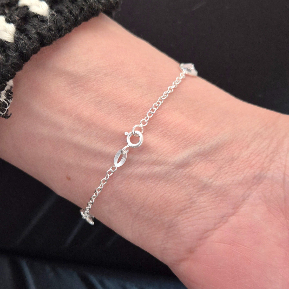 Pulseira Prata 925 Legítima Coração Zircônias Feminina