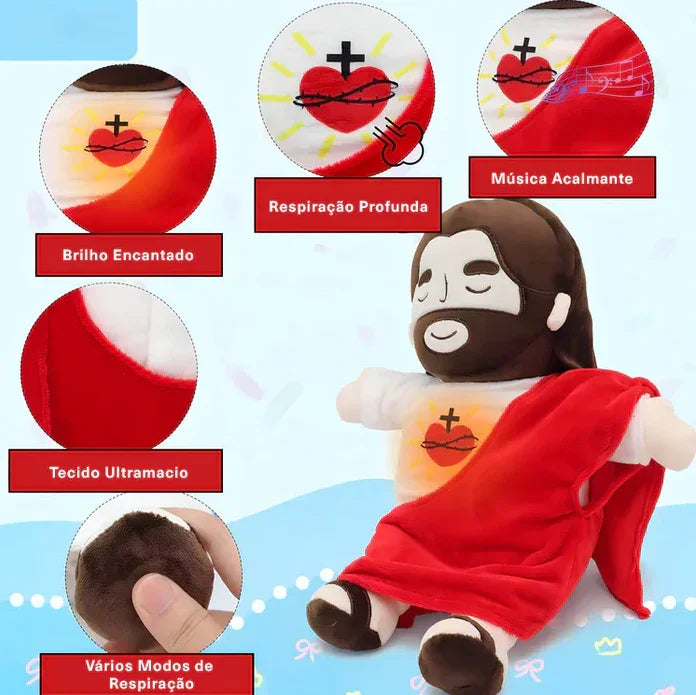 Pelucia Jesus Com Respiração e Luz